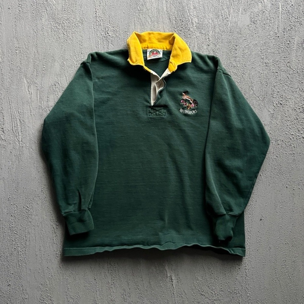 Vintage  Springboks South Africa Rugby Shirt XL Green 1990s Barbarian